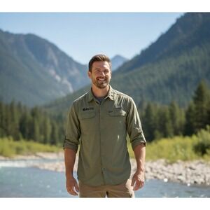 Columbia Sportswear Company Shirt‎ Men's Size 3XL Olive Green Long Sleeve